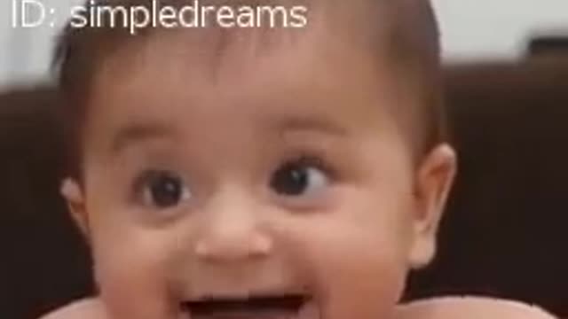 Funny baby dubbing on a song