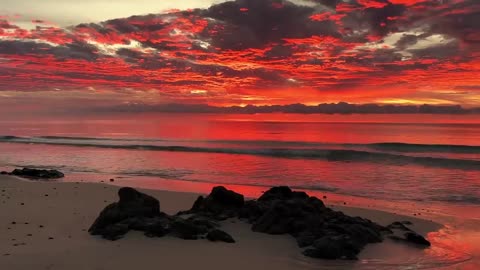 Perfect Sunrise at the Beach with Calming Sound of Waves