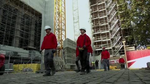 Work starts on Brussels landmark after decades of scaffolding