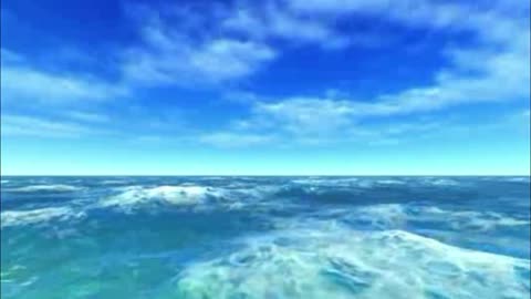 Flying Over Bright Blue Open Ocean