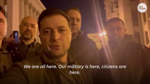 Ukrainian_ president volodymyr zelensky shares a massage from kyiv USA today