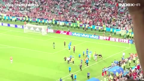 Slavlje hrvatskih igrača nakon plasmana u polufinale SP-a