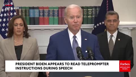 President Biden teleprompter reading