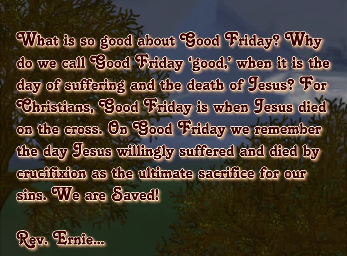 Daily Message from Rev. Ernie, April 15 2022