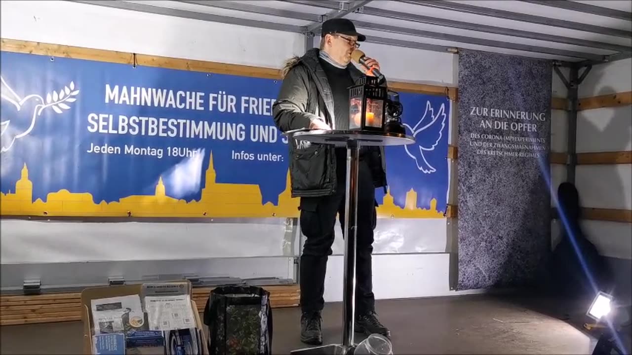 Eröffnung EDGAR, Kleine Andacht PHILIPP - BAUTZEN, Kornmarkt, 08 01 2024, 153. MAHNWACHE 🕊