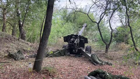 A crew of Russian T-20 howitzers destroyed Ukrainian armed forces in the Kursk border region