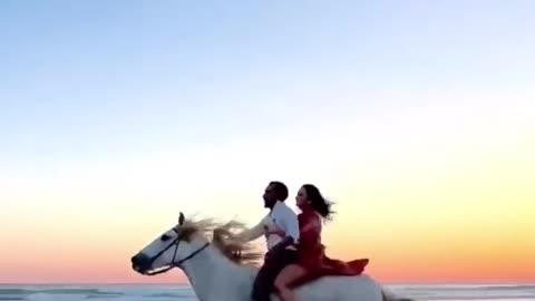 Romantic video in horse riding