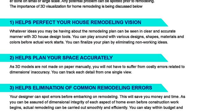 Leveraging the Potential of 3D Design in Bringing Architectural Property Remodeling Plans to Life.