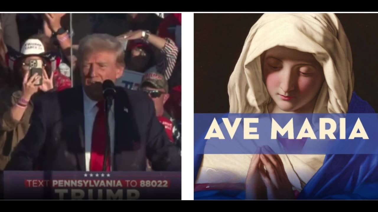 They sing AVE MARIA at Trump Rally in Butler Pennsylvania- amazing moment during the rally