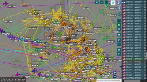 Phoenix Az Air Traffic Time Lapsed for Sept 8th 2023