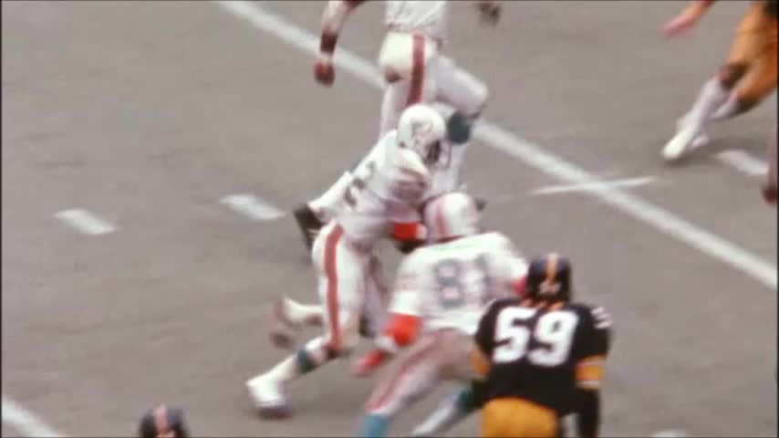 Mercury Morris runs up the middle vs. Steelers 1972