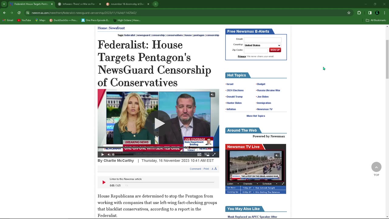 uodate on fcc vote and house reps trying to stop pentagon censorsing