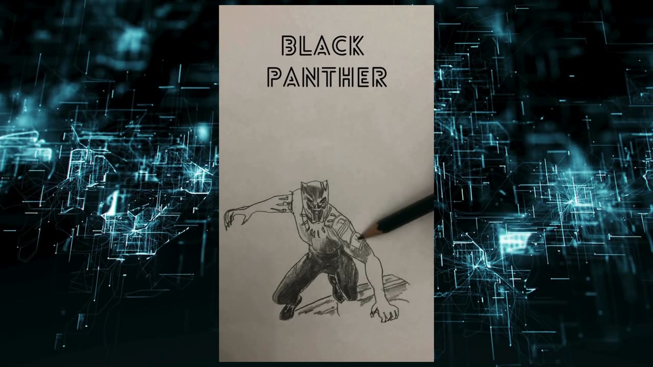 Black Panther timelapse drawing #chadwickboseman #blackpanther #mcu #marvel #drawing