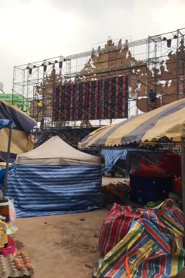 Winds Cause Stage Collapse