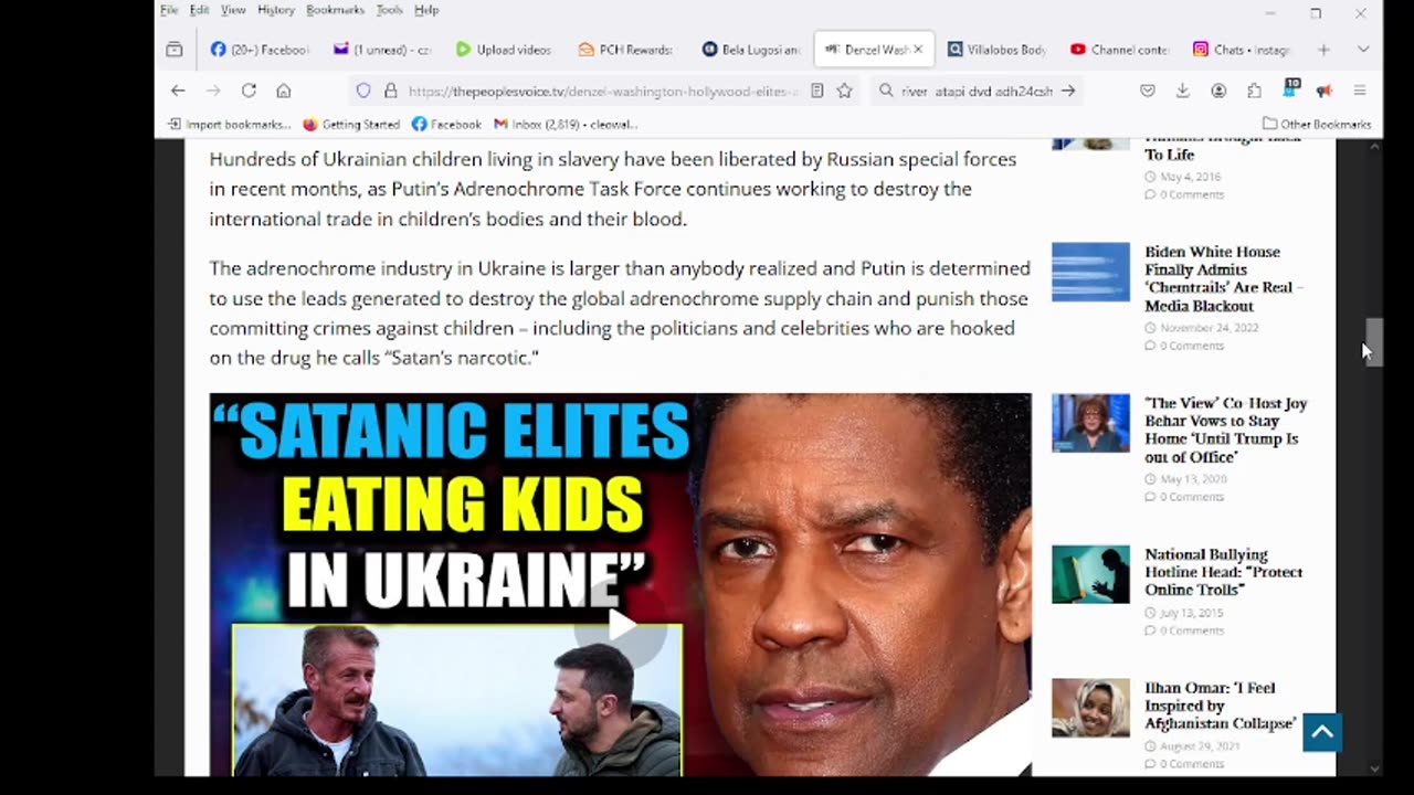 Denzel Washington: Hollywood Elites Are Taking ‘Adrenochrome Tours’ of Ukraine