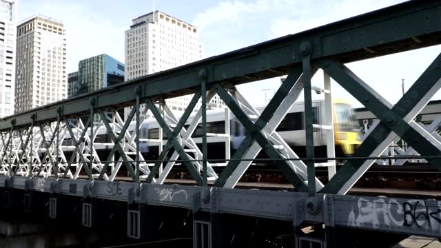 The train passes the railroad