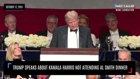 WATCH: Trump Speaks About Kamala Harris Not Attending Al Smith Dinner