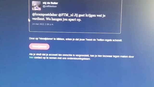 07 06 2022 en weer een Twitter ban voor "Free Speech"