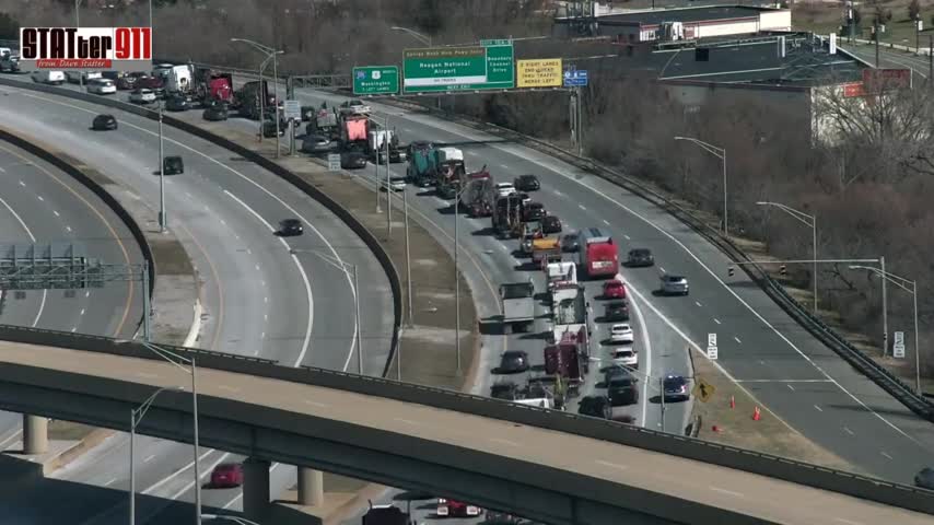 The People's Convoy Demonstrates for Freedom and Clogs the Washington, DC Beltway 3/14/22