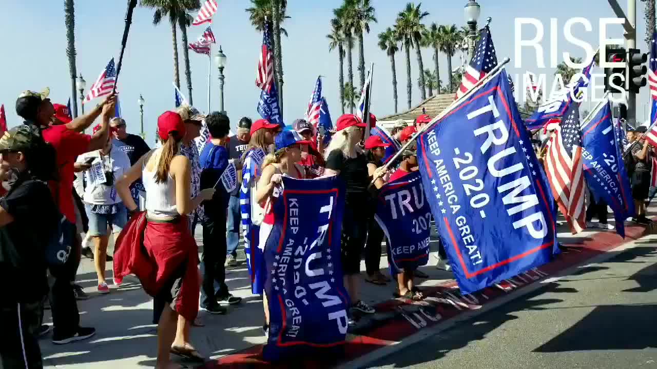 Hunting Beach California. Trump rally. Halloween