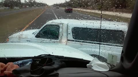 Crazy Guy Terrorizing Truck Driver