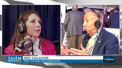 Mike Talks With Chairwoman Of The Republican Party Ronna McDaniel In The Spin Room At The Debate Last Night.