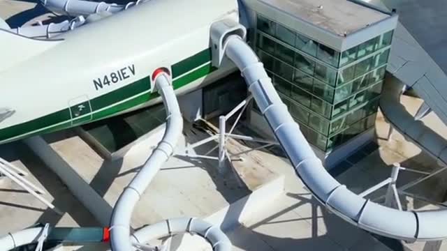 Water slides from anairplane