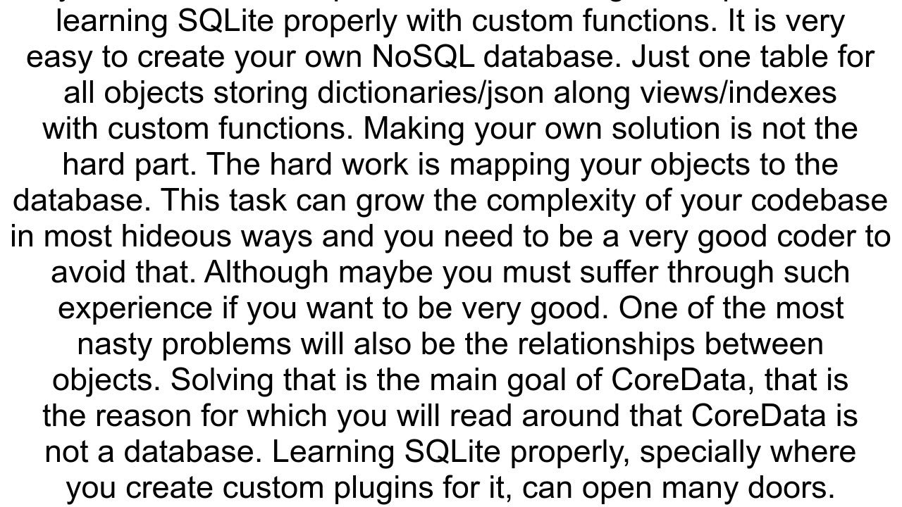 Is there any stable nosql database for iOS except for Couchbase