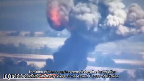 The tank of the occupiers demolishes the turret after contact with the soldiers of the Armed Forces