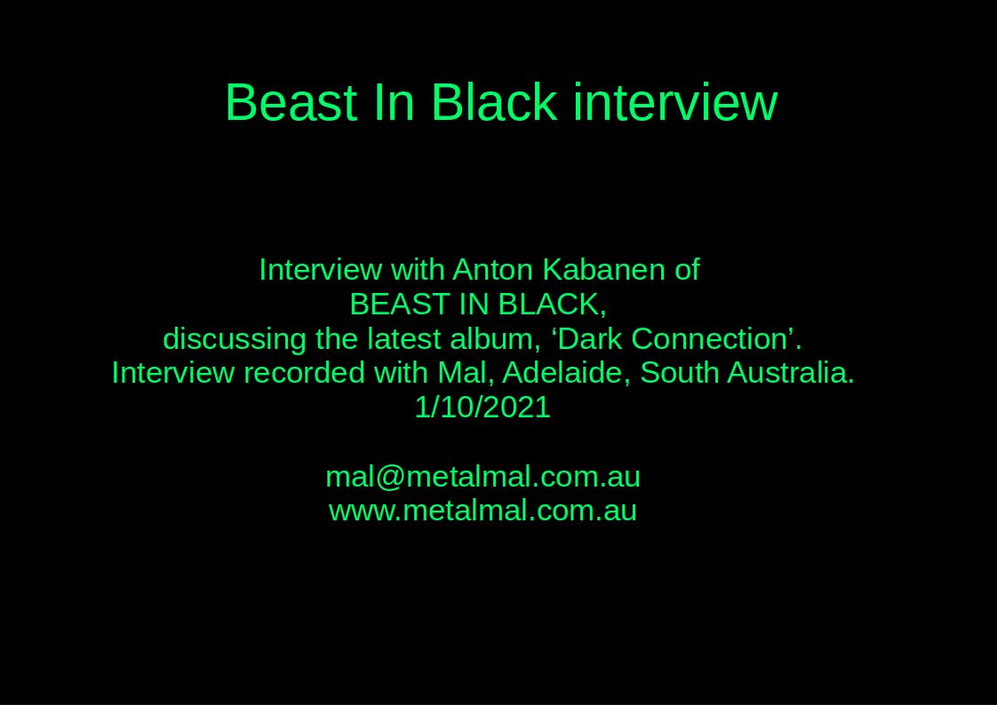 20211001 BEAST IN BLACK interview