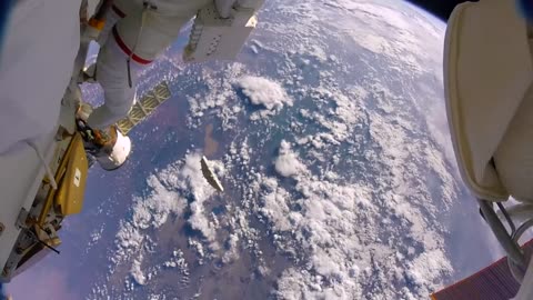 Astronauts accidentally lose a shield in space (