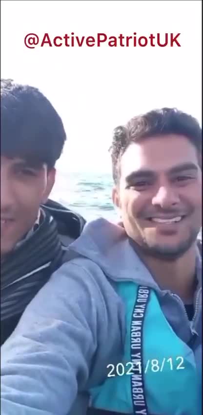 Illegal immigrants celebrate as they cross The Channel and document their journey on Snapchat