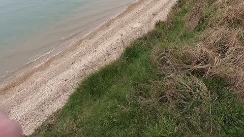Over a cliff. The ground may collapse