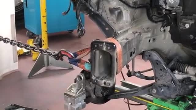 Repair of automotive sheet metal Sag Frame in Accident