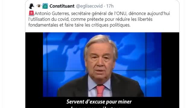 Le Secrétaire Général de l'ONU sur le covid-19