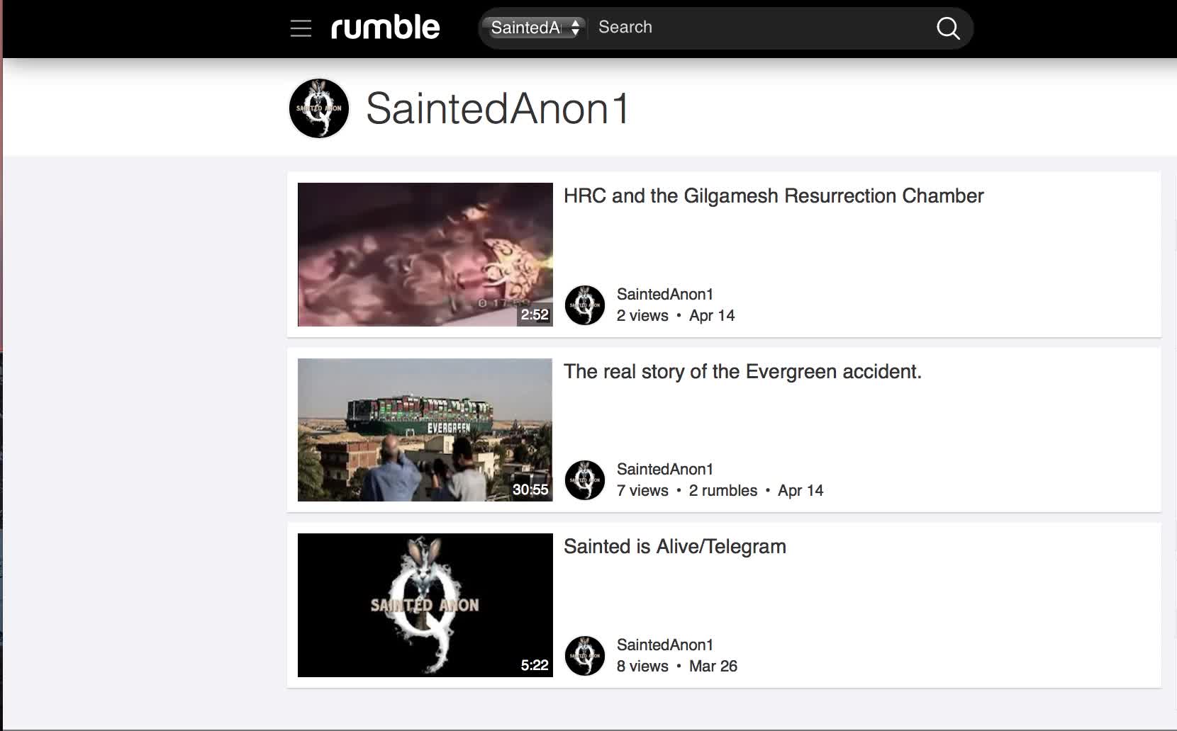 He's Back!!! "The Sainted Anon Channel"