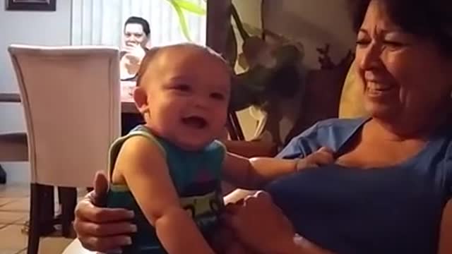 Grandma saying "No" sends baby into giggle fit