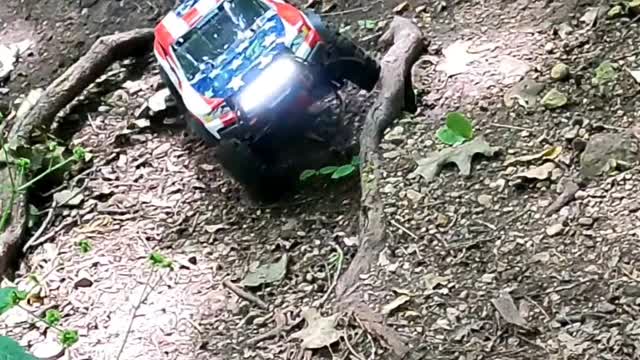 Patriotic truck crawling