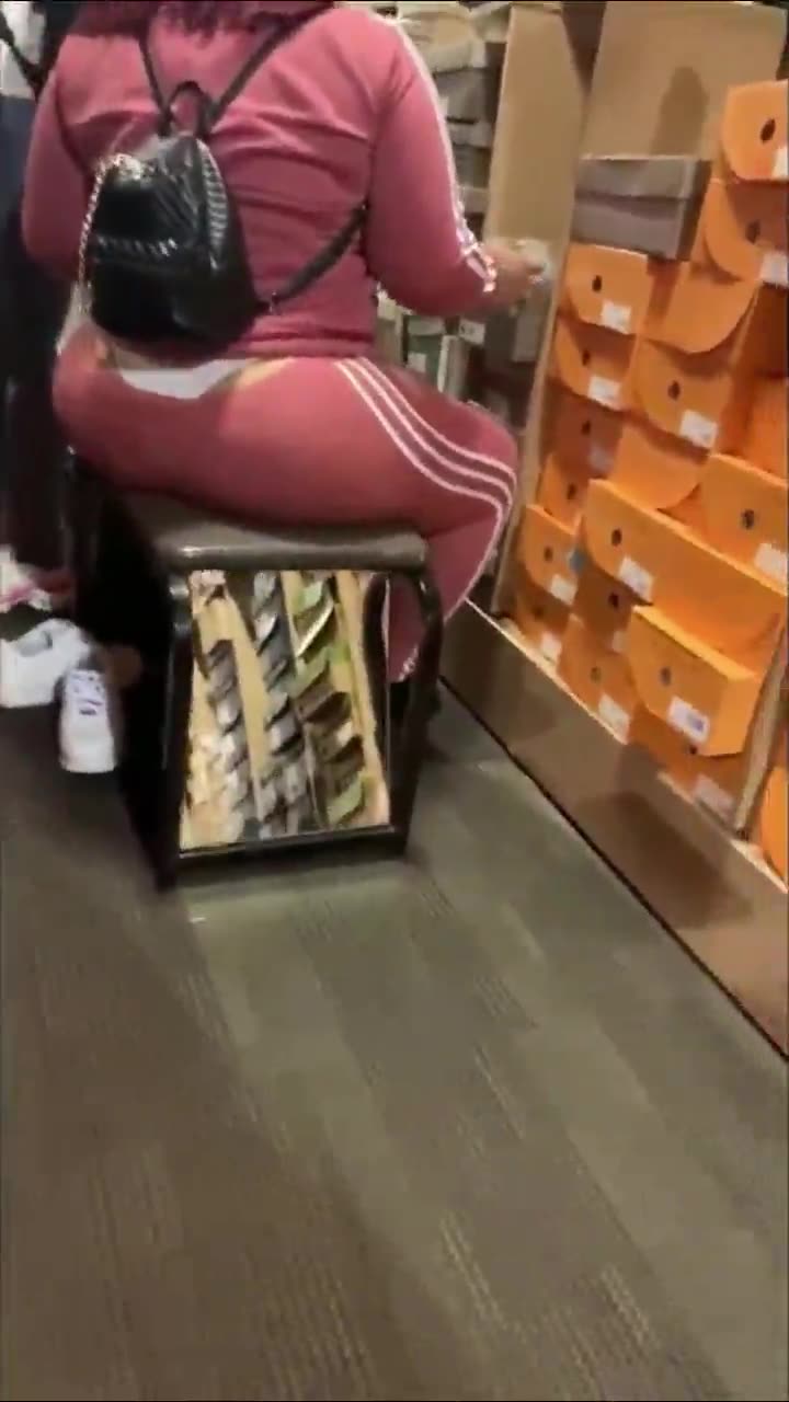 MASSIVE White Thong Slip at the Shoe Store