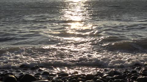 The waves from the beach.