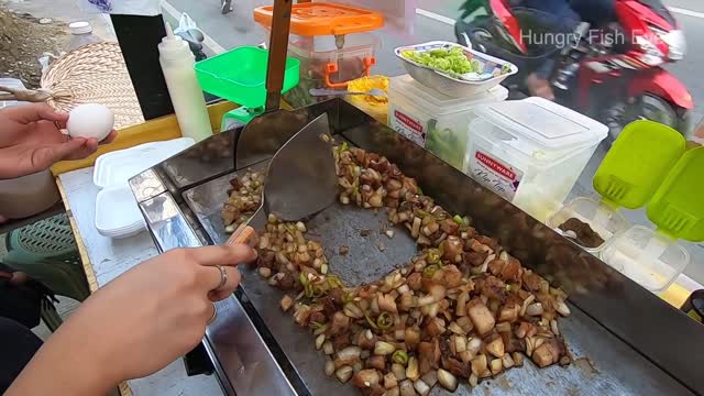 Filipino Street Food | Sisig with Egg and Crushed Chicharon