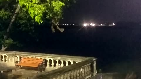 Heavy rain over river Ganges, India