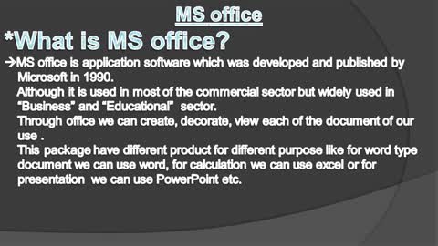 MS Office Introduction || Ms Office Basic || What is MS Office?