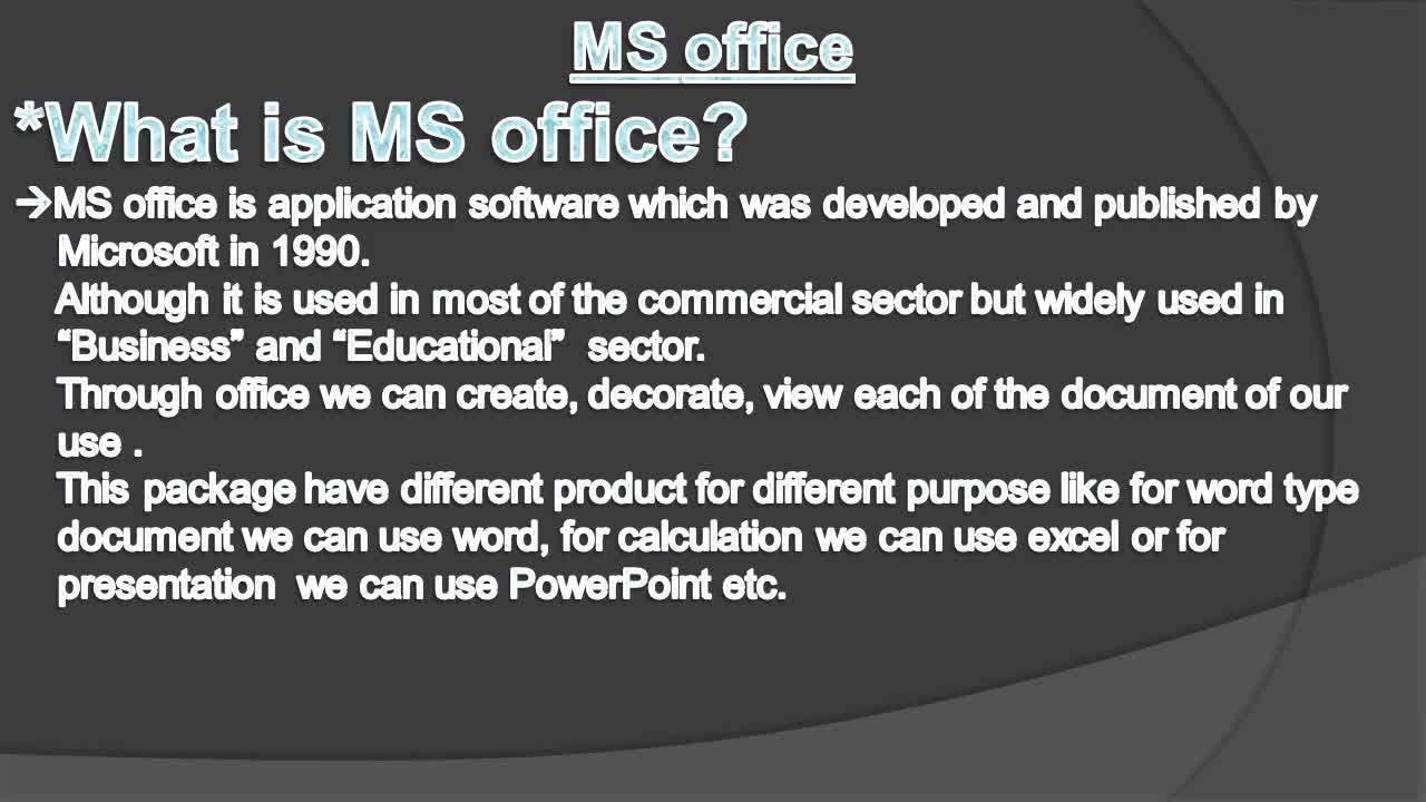 MS Office Introduction || Ms Office Basic || What is MS Office?