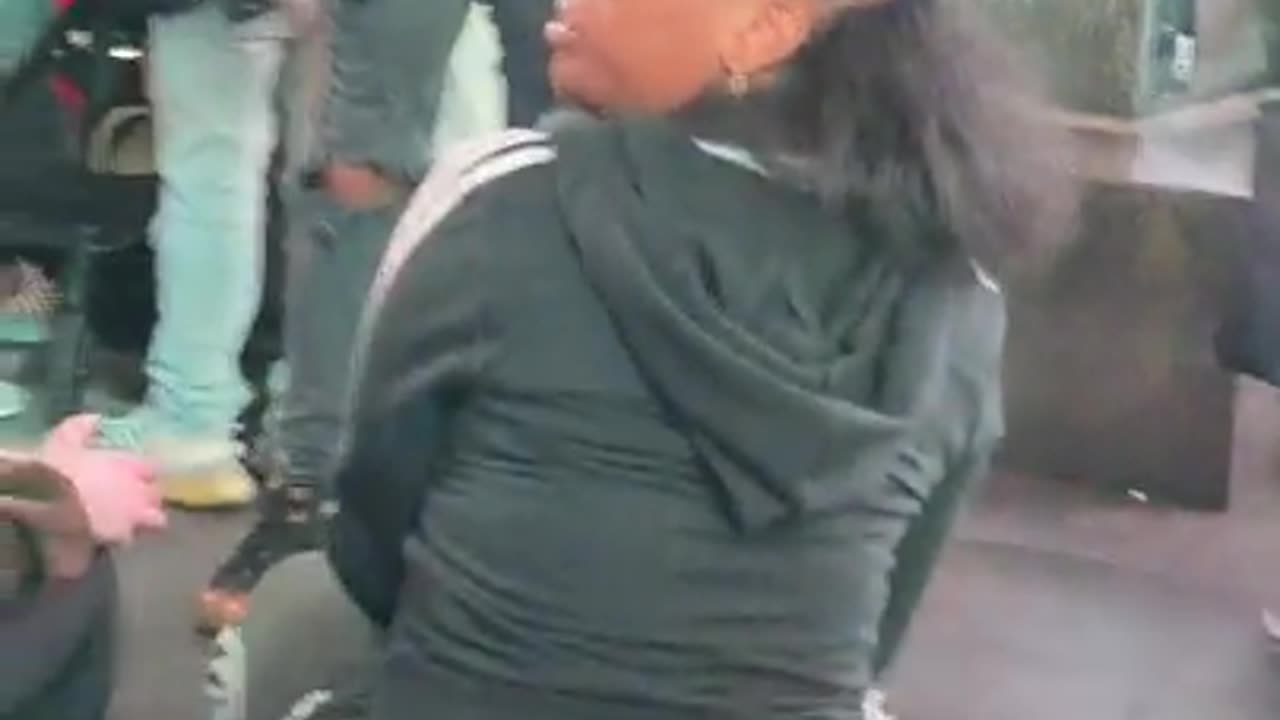 Black Lady Showing Her White Calvin Klein Whaletail