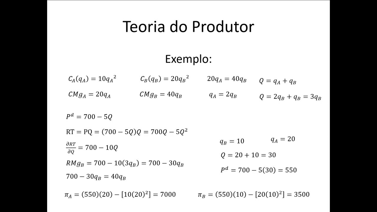 Microeconomia 103 Teoria do Produtor Alocação de produção entre diferentes unidades produtivas