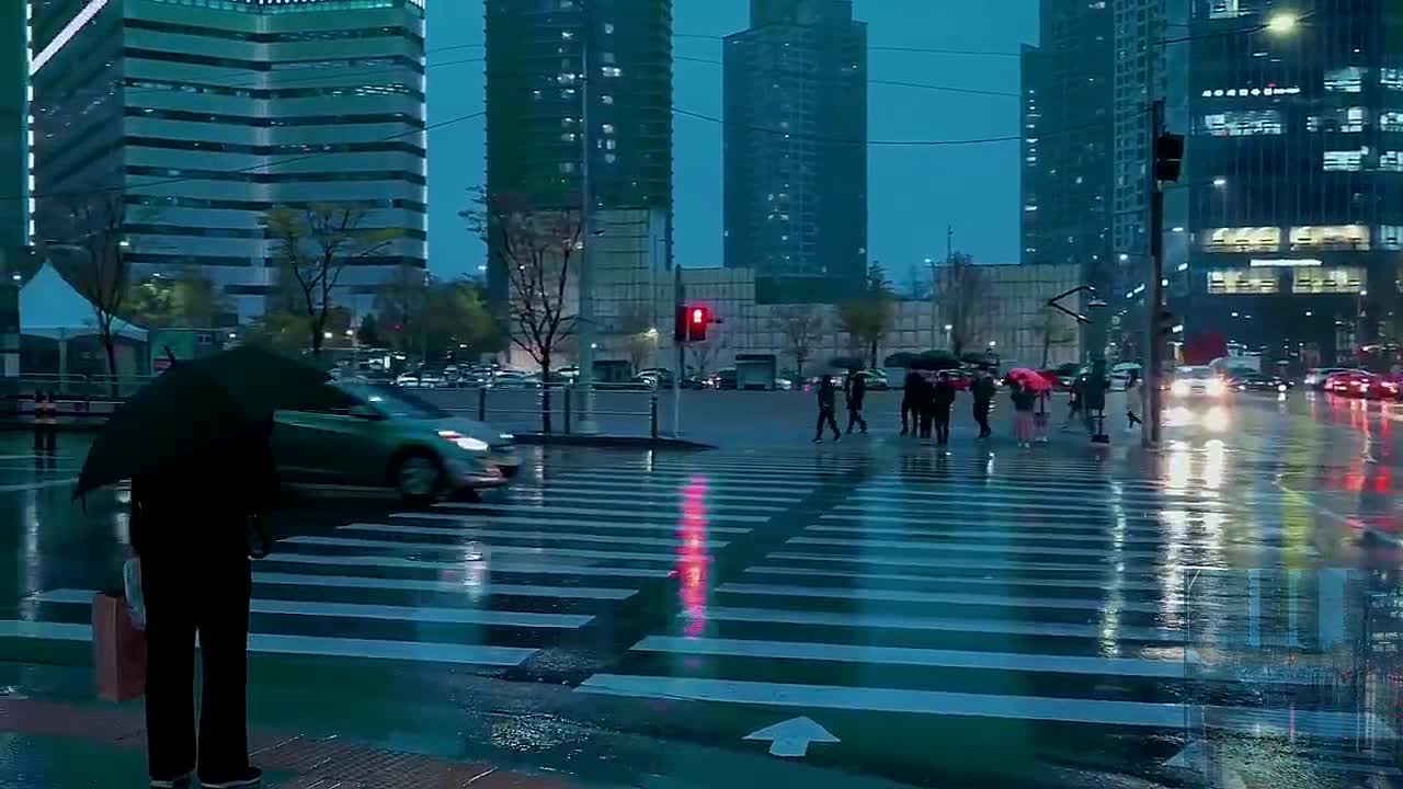 A view of the road in the rain