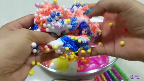 MIXING RANDOM THINGS INTO FLUFFY SLIME! RELAXING SLIME WITH BALLOONS