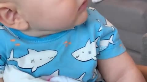 Cute baby funny reaction