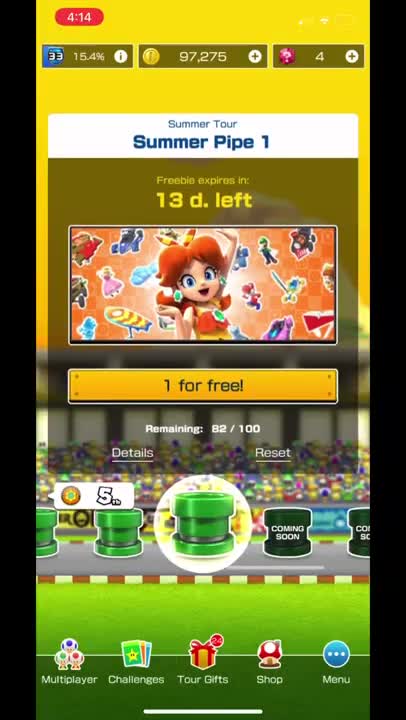 Mario Kart Tour - Free Summer Pipe 1 Pulls